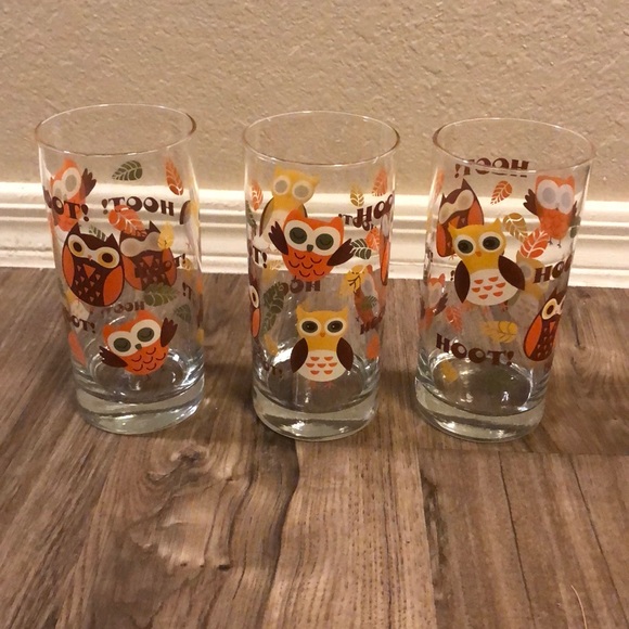 vintage owl glasses